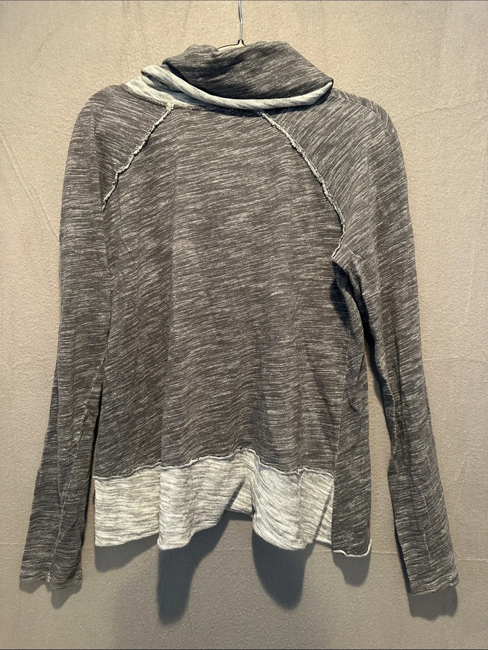 Free People Gray Marled Cowl Neck Sweater